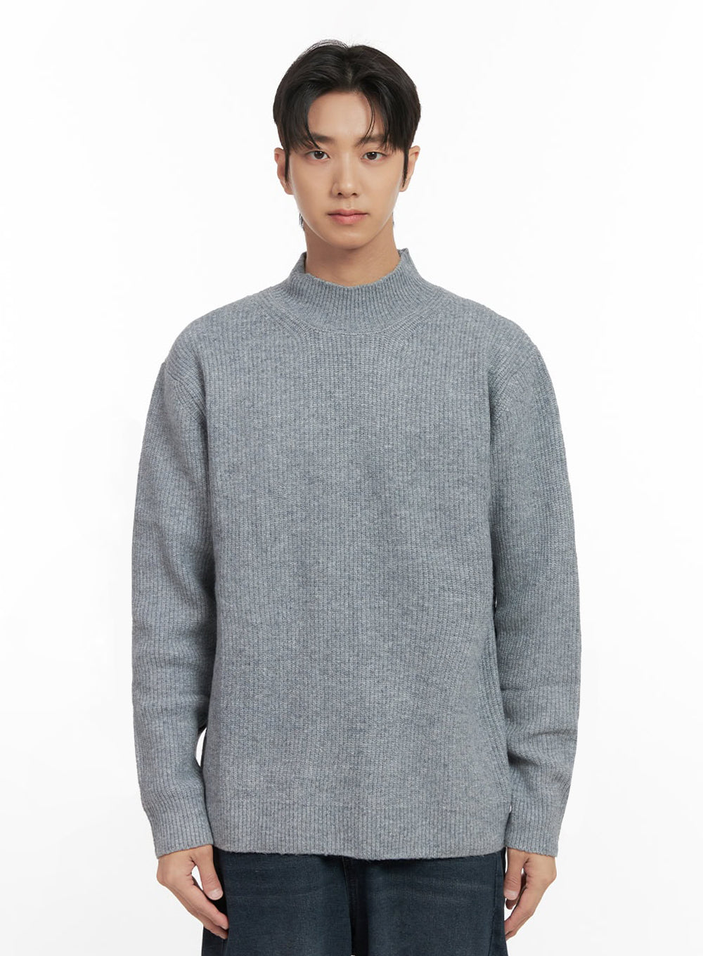 mens-soft-knit-solid-sweater-id406 / Gray