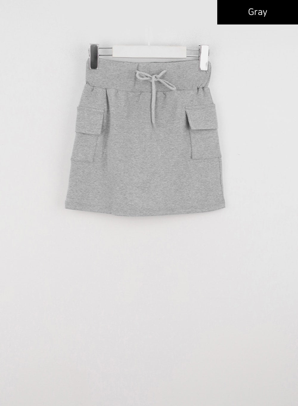 cargo-pocket-mini-sweat-skirt-io326 / Gray