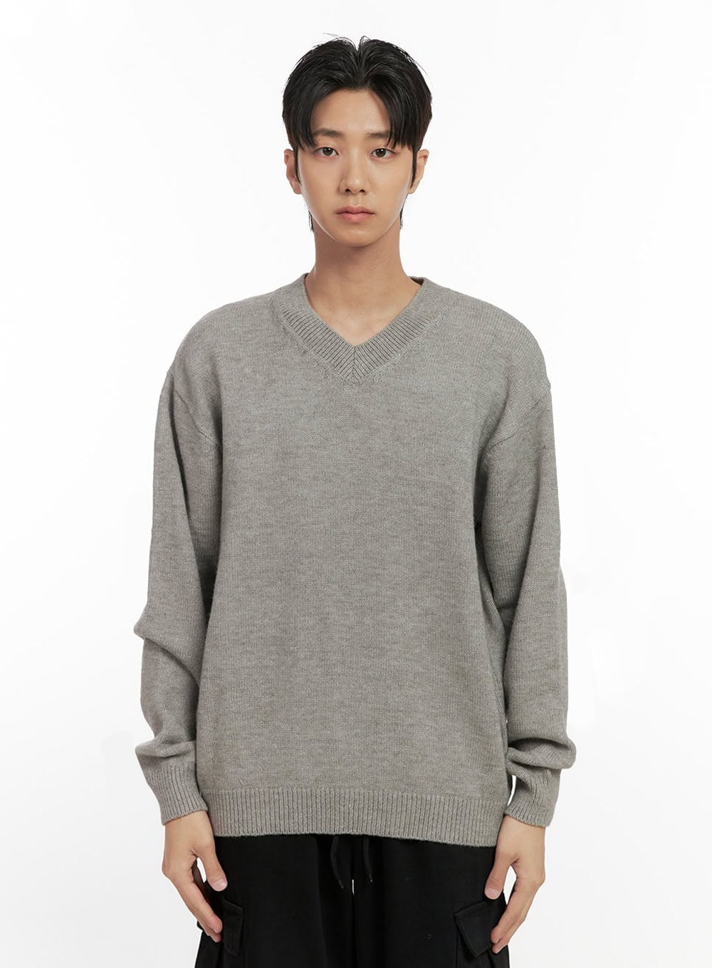 mens-softtouch-v-neck-sweater-id413 / Gray