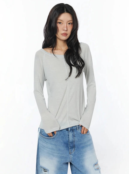 mesh-long-sleeve-shirt-iu509 / Gray