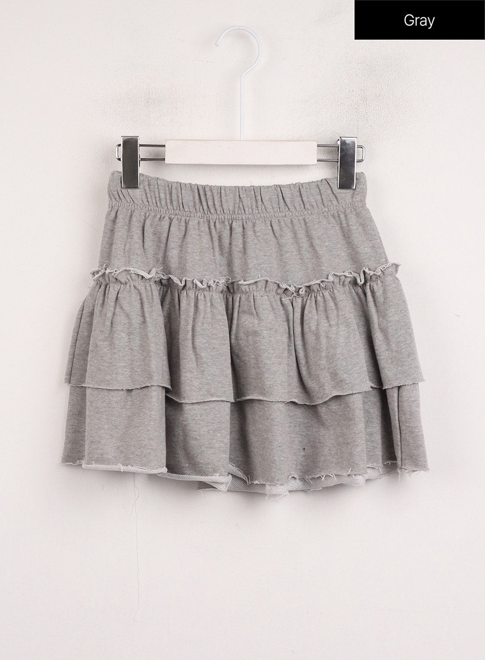 frill-layered-mini-skirt-ij410 / Gray