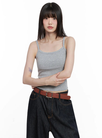 ribbed-sleeveless-crop-top-il531 / Gray