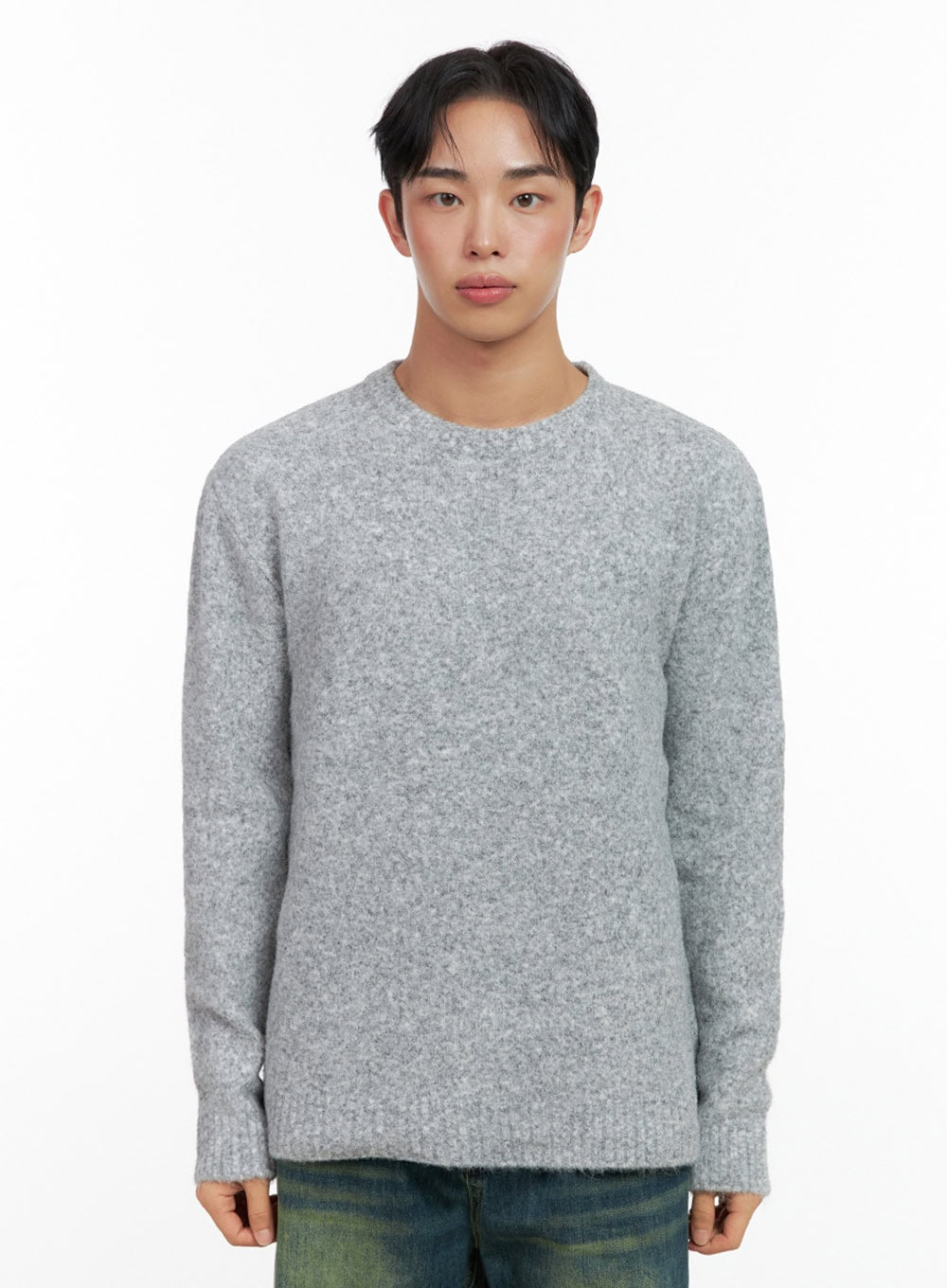 mens-classic-round-neck-sweater-in426 / Gray