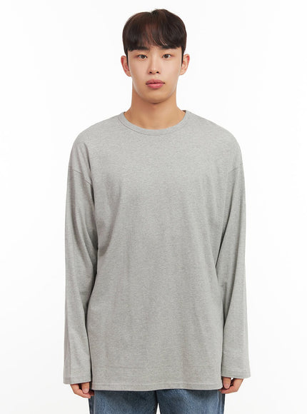 mens-essential-oversized-long-sleeve-t-shirt-if517 / Gray