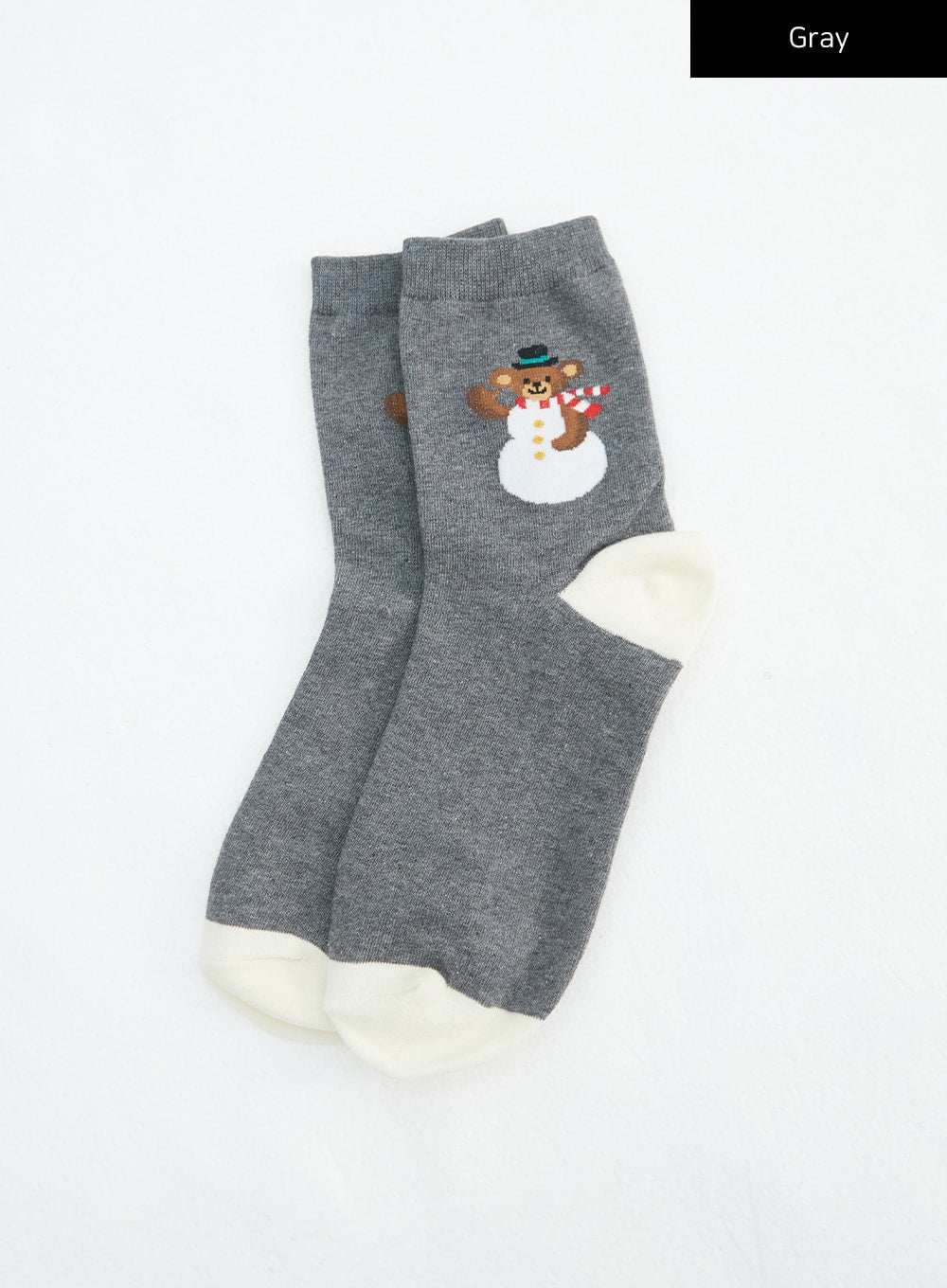 bear-graphic-socks-in316 / Gray