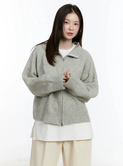 cozy-zip-up-turtleneck-cardigan-id526 / Gray