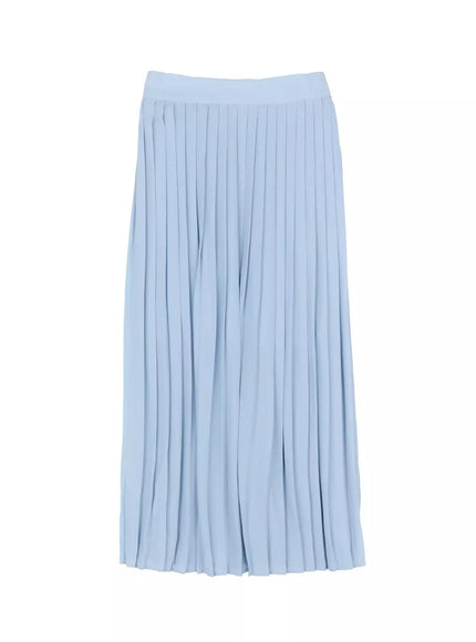pleated-maxi-skirt-is516 / Light blue