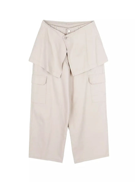 utility-skirt-overlayer-pants-iu518 / Light beige