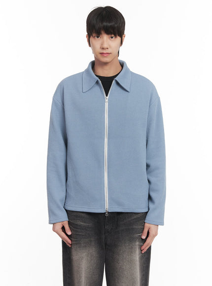 mens-zip-up-collared-cardigan-jacket-im518 / Light blue