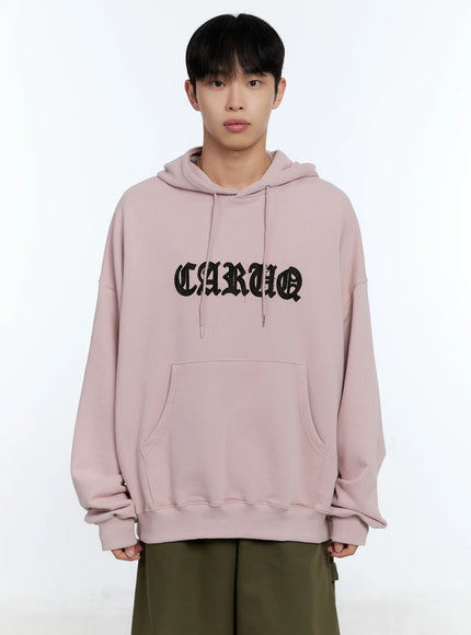 mens-hooded-camo-patch-sweatshirt-ig519 / Light pink