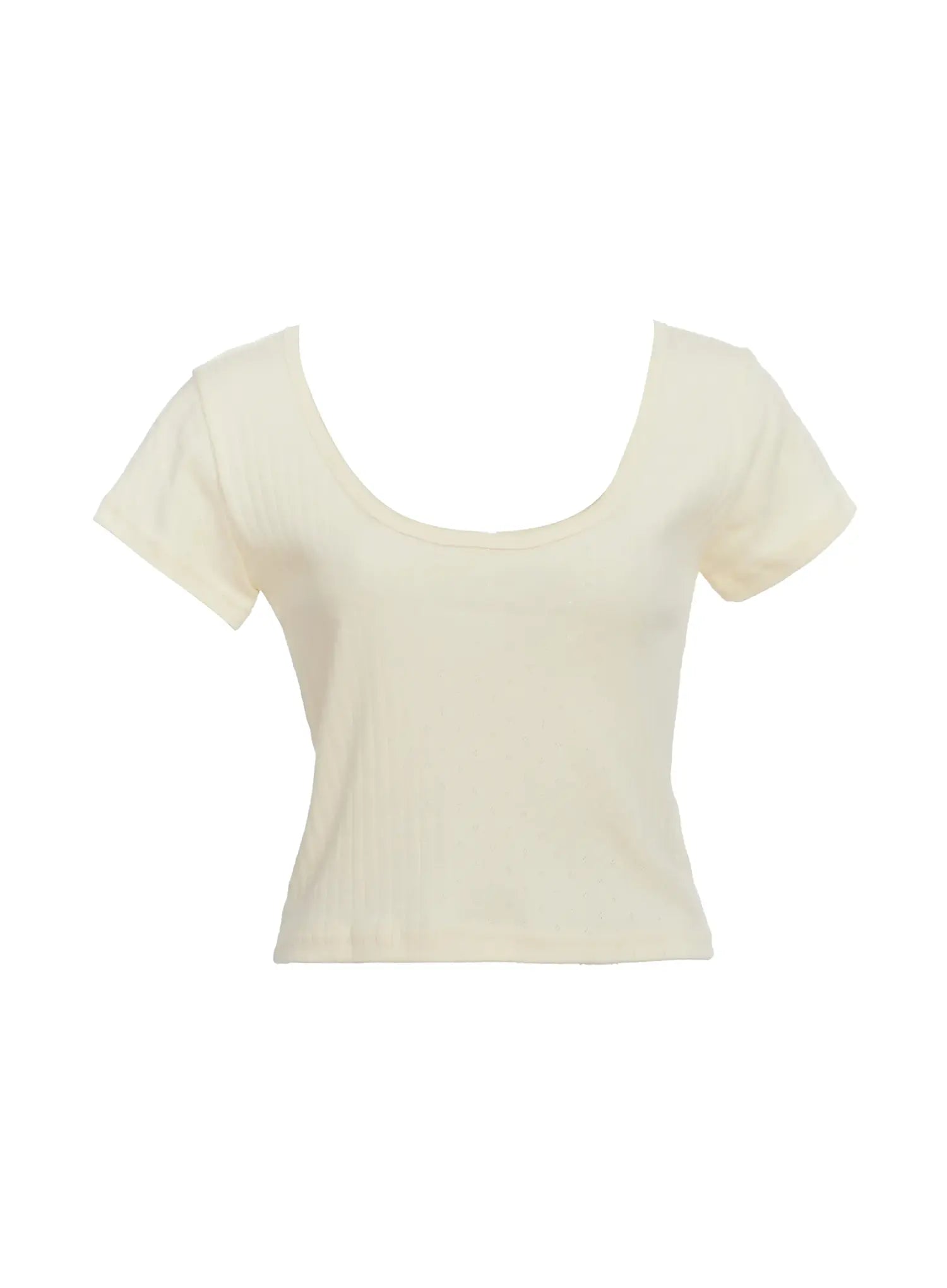 cotton-casual-scoop-tee-ic503 / Light yellow