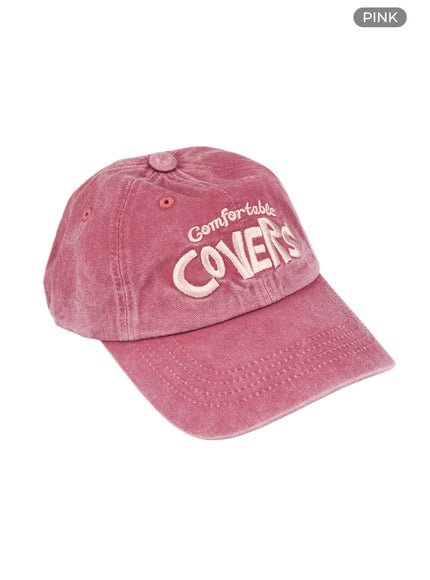 mens-embroidered-lettering-cap-ig421 / Pink