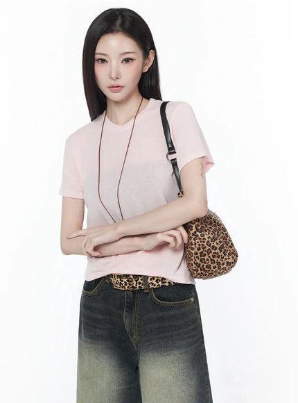 daily-sheer-short-sleeve-top-iy515 / Pink