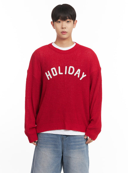 mens-holiday-knit-sweater-im528 / Red
