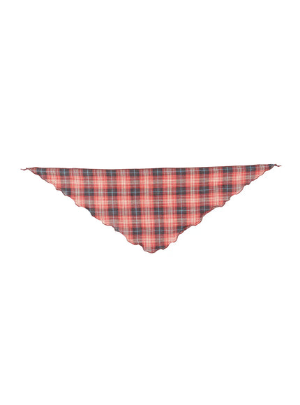 mens-plaid-triangle-scarf-ig508 / Red