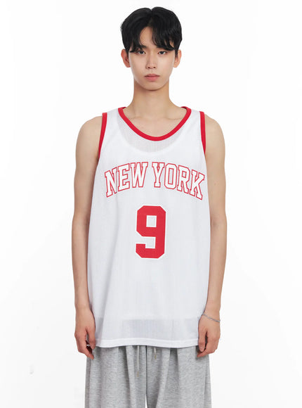 mens-new-york-mesh-jersey-tank-il504 / White