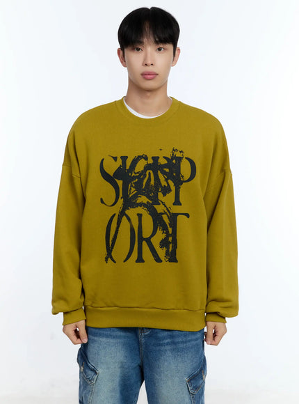mens-grunge-graphic-sweatshirt-ig515 / Yellow