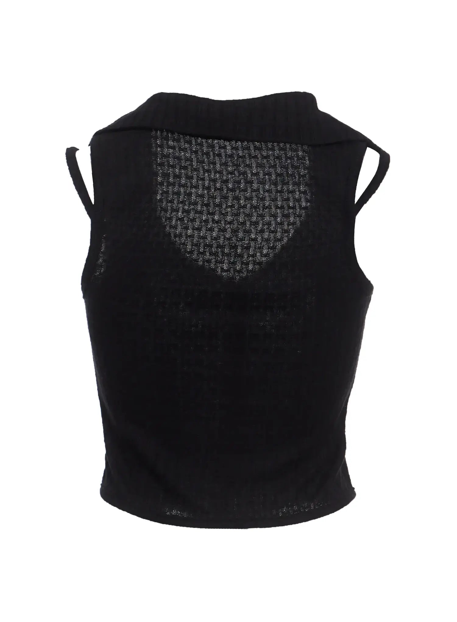waffle-collar-sleeveless-top-ic503