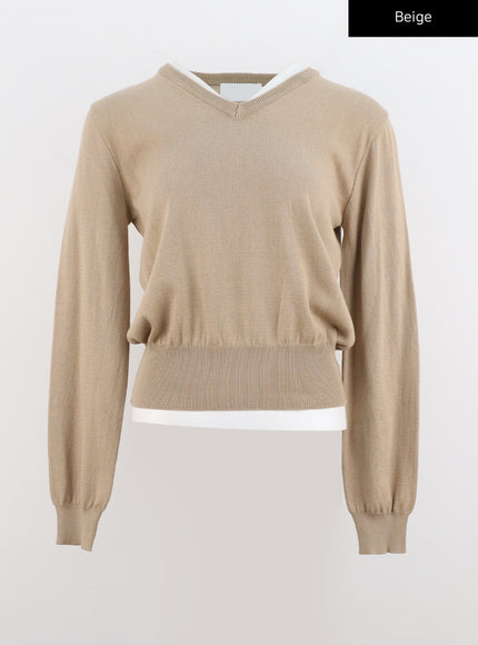 cozy-c-neck-pullover-io320 / Beige