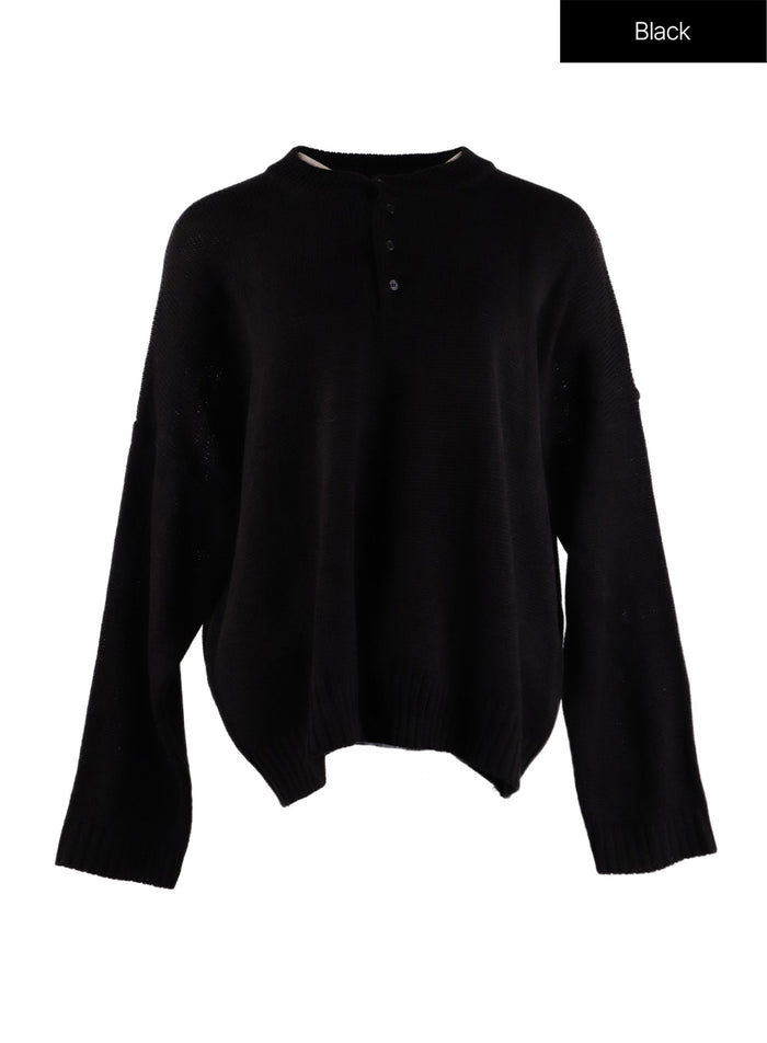 oversized-knit-sweater-if408 / Black
