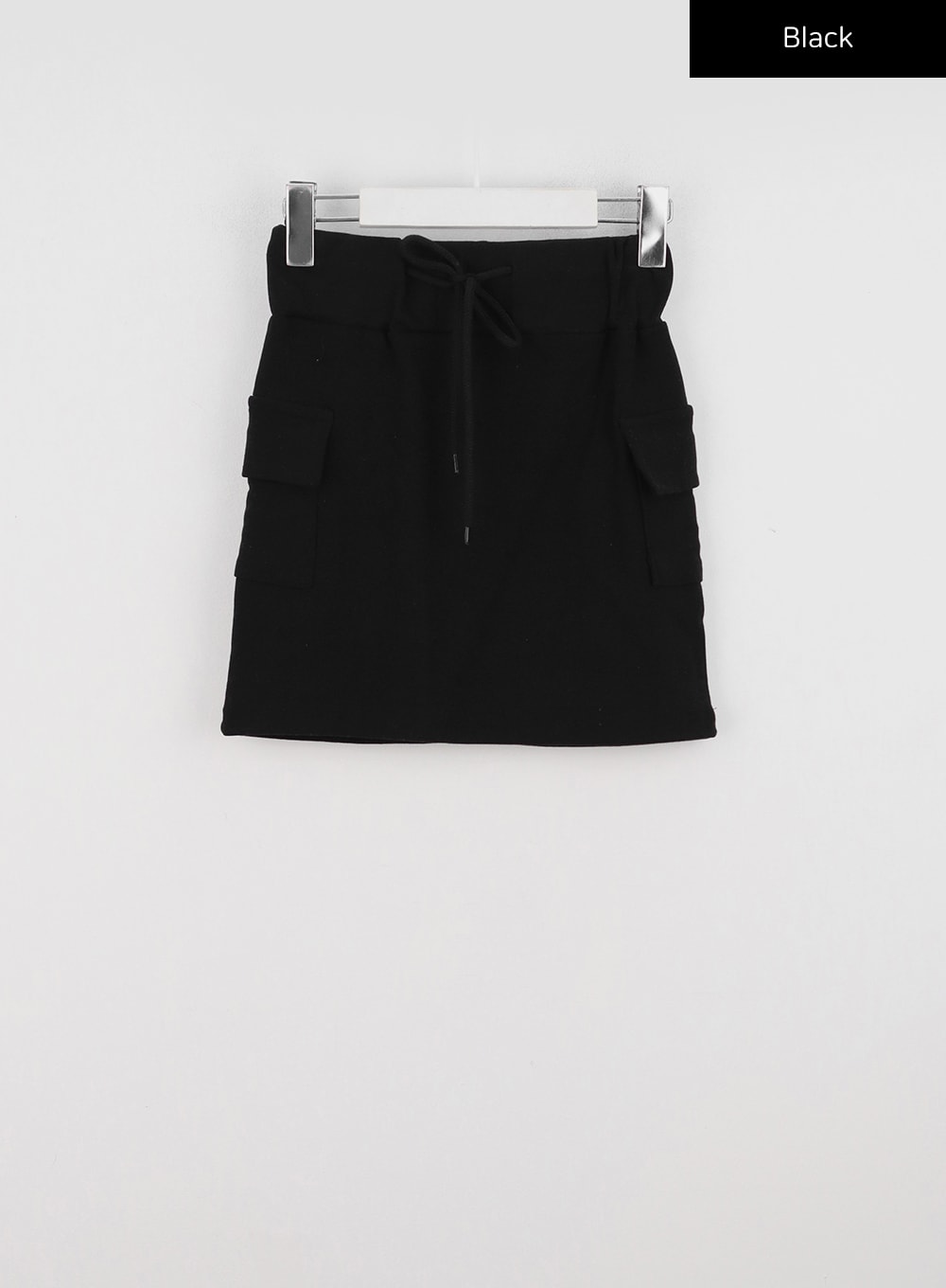 cargo-pocket-mini-sweat-skirt-io326 / Black