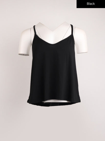 solid-v-neck-cami-top-ij411 / Black