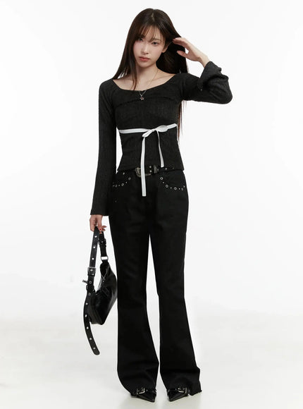 soft-off-shoulder-ribbon-top-id525 / Black