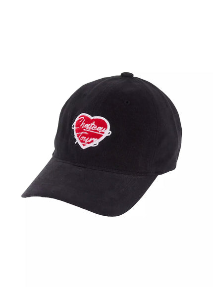 chich-heart-embroidered-cap-in507 / Black