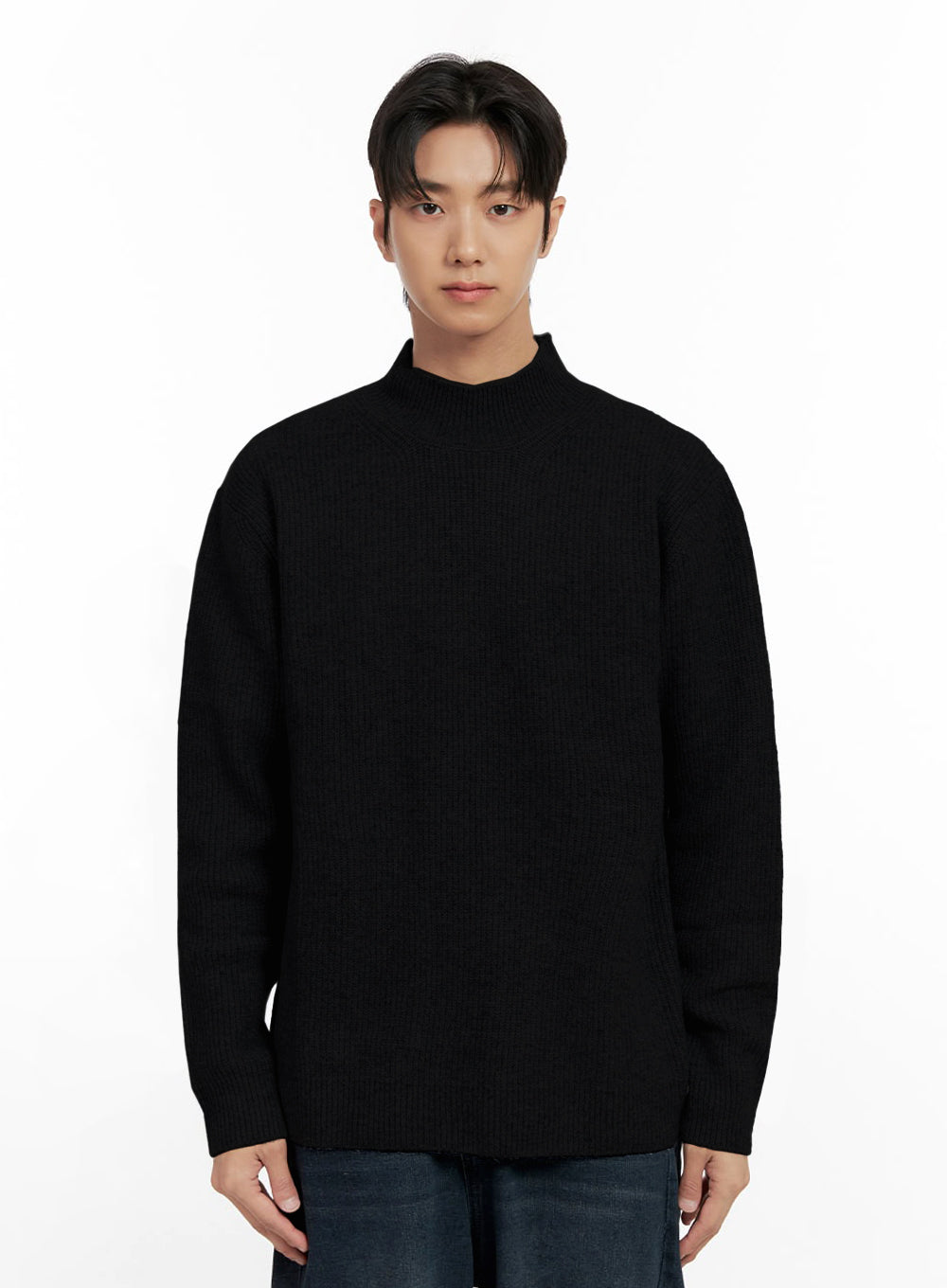 mens-soft-knit-solid-sweater-id406 / Black