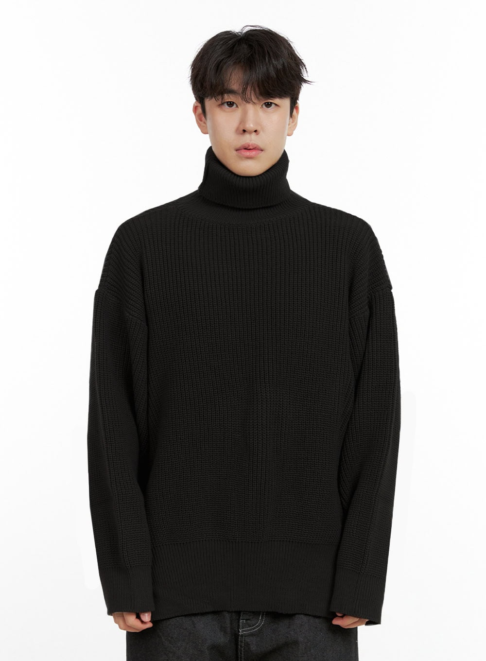 mens-cozyknit-turtle-neck-sweater-in422 / Black