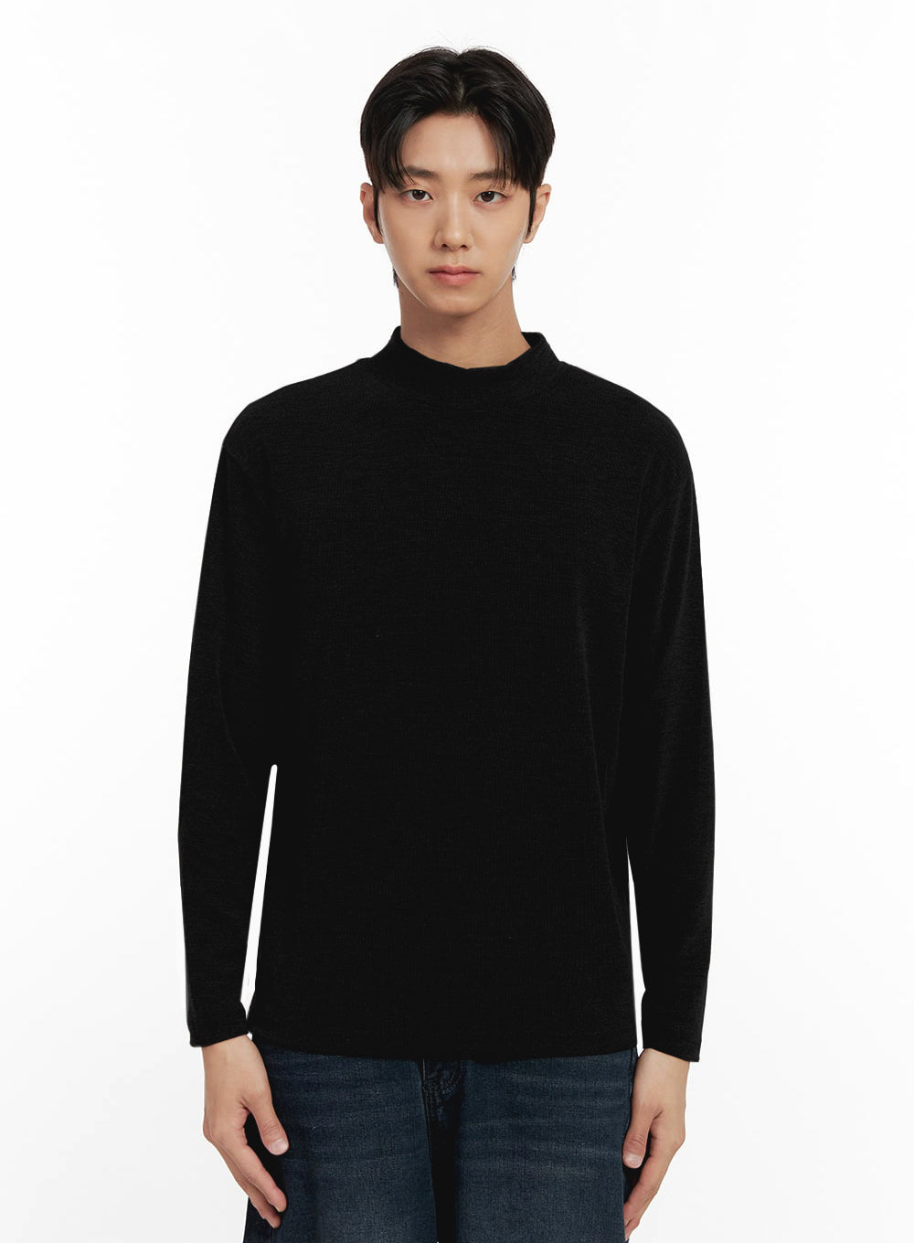 mens-mock-neck-sweater-id406 / Black