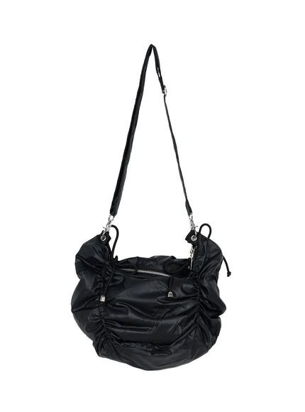 adjustable-ruched-crossbody-bag-iy511 / Black
