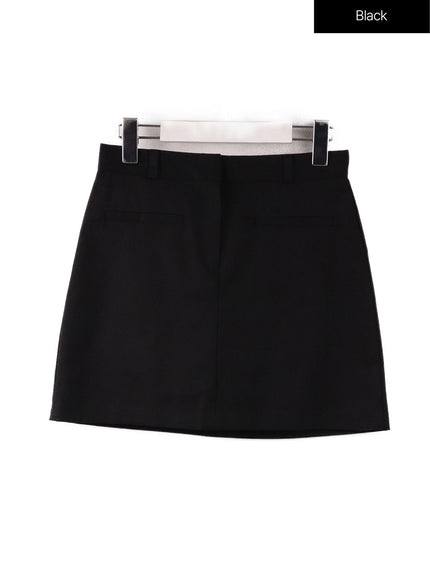 basic-cotton-mini-skirt-if408 / Black