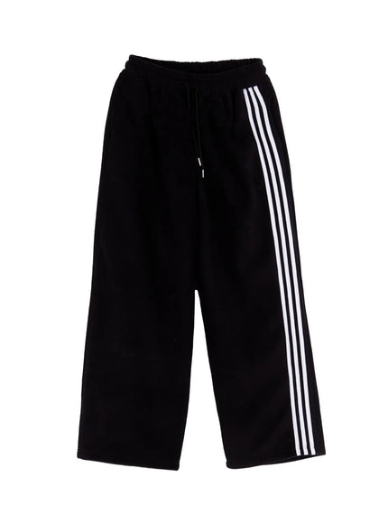 stripe-sweatpants-ij505 / Black