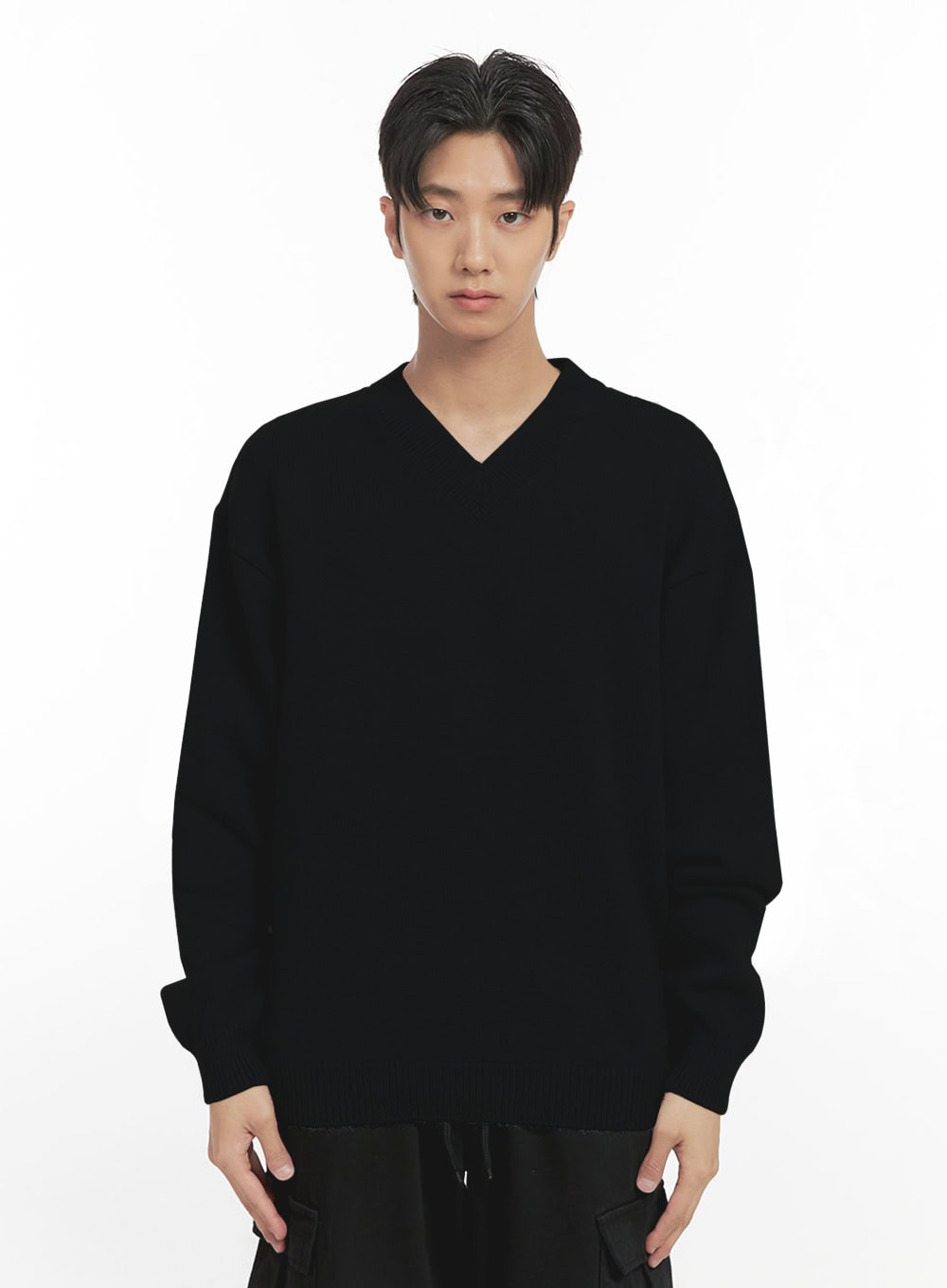 mens-softtouch-v-neck-sweater-id413 / Black