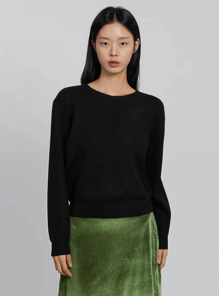 round-neck-knit-top-id516 / Black
