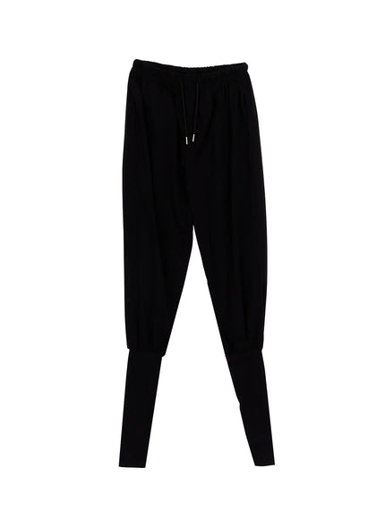 cotton-leg-warmer-sweat-shorts-iy515 / Black