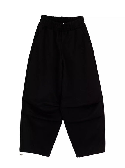 wide-leg-pintuck-sweatpants-ia507 / Black