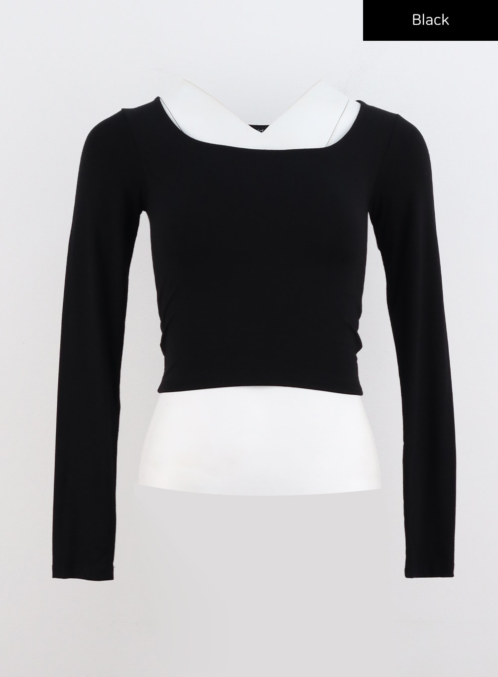 Slim Fit Crop Top with Cuffed Sleeves