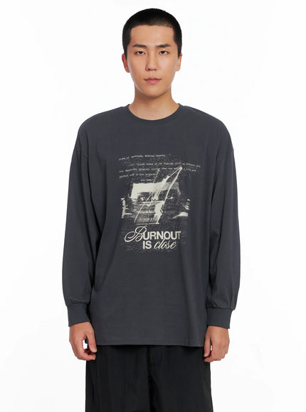 mens-graphic-long-sleeve-tee-is509 / Dark gray