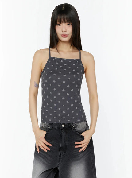 star-print-cami-iu518 / Dark gray