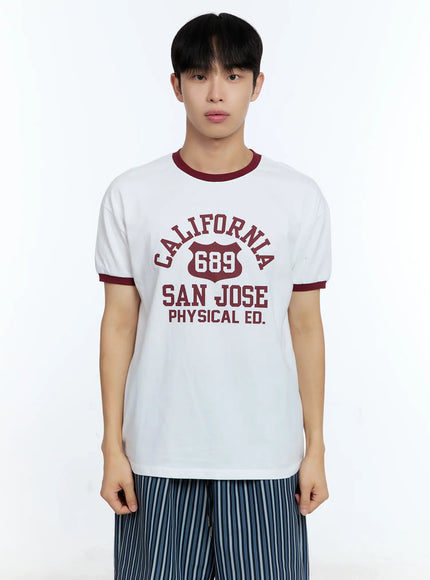 mens-vintage-athletic-graphic-tee-ig515 / Dark red