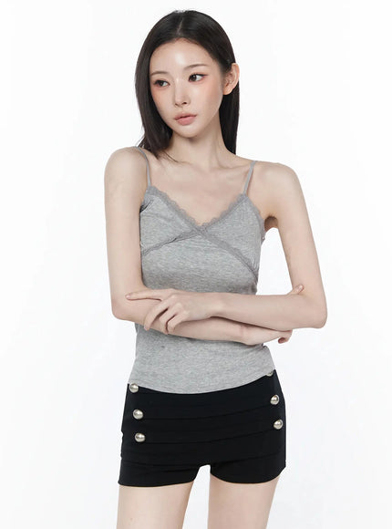 lace-trim-cami-iu512 / Gray