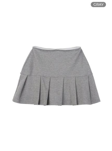 pleated-mini-skirt-il419 / Gray