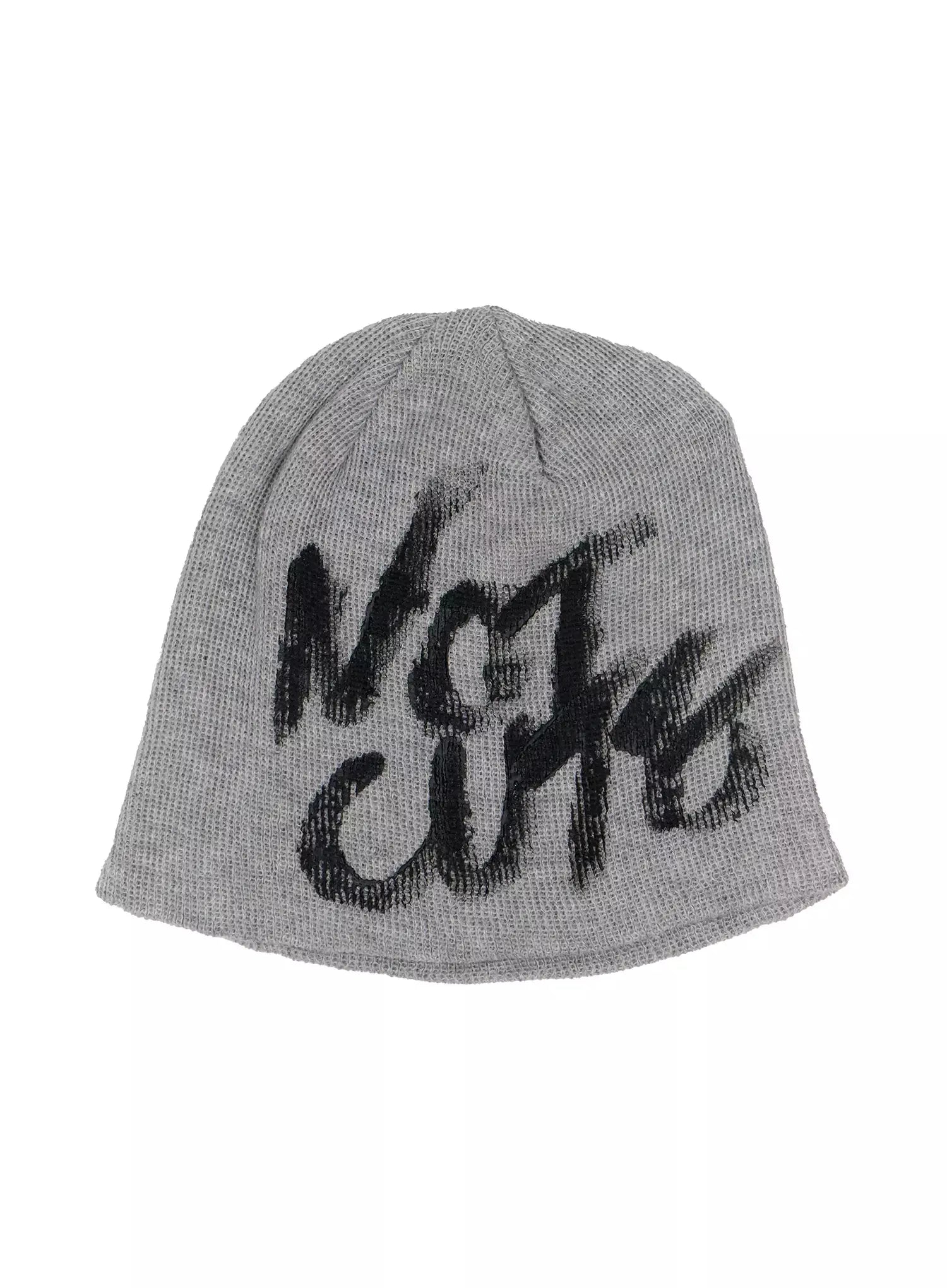 not-cute-ribbed-beanie-im506 / Gray
