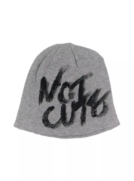 not-cute-ribbed-beanie-im506 / Gray