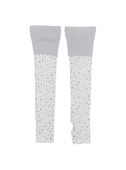 knee-high-flower-leg-warmers-im509 / Gray