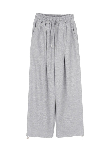 plaid-spiral-detail-sweatpants-ia523 / Gray
