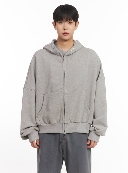 mens-oversize-zip-up-hooded-jacket-im527 / Gray