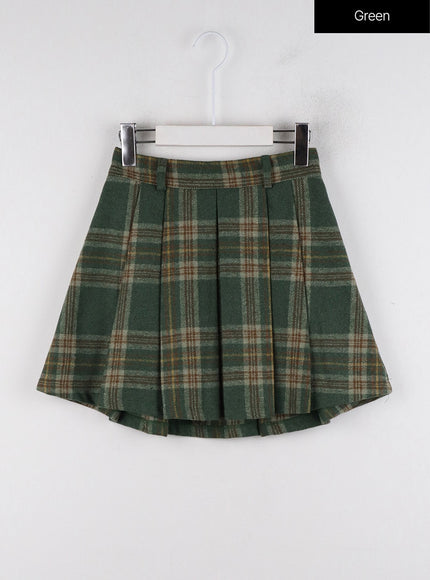 pleated-check-mini-skirt-id315 / Green